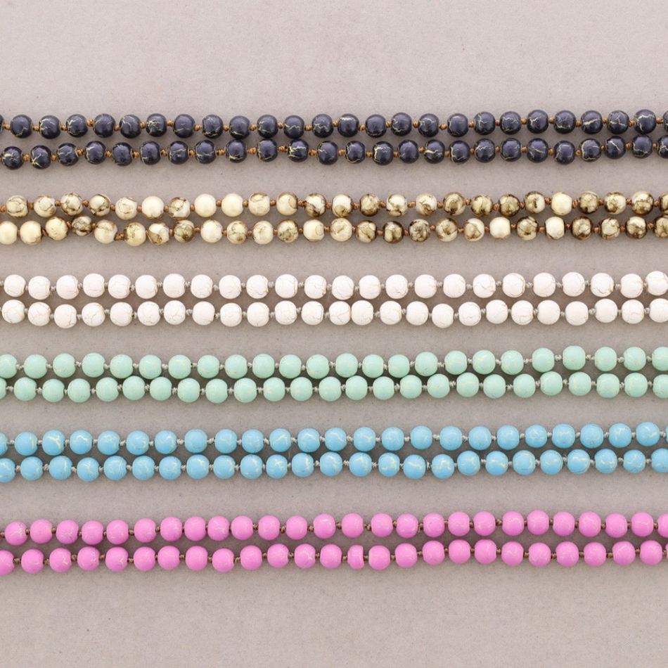 COLLAR LARGO BOLAS NUDOS 1.2M*8MM