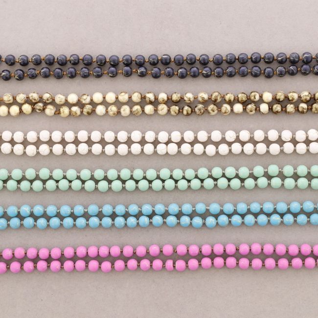 LONG NECKLACE WITH KNOTS BALLS 1.2M*8MM