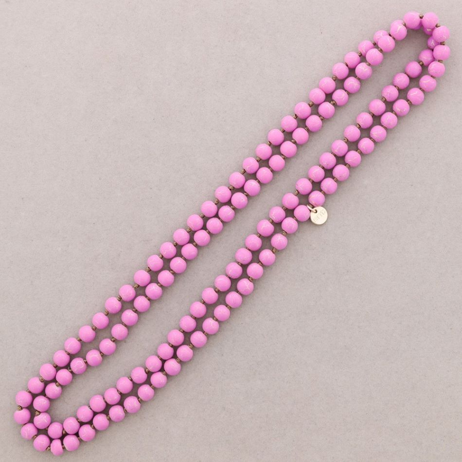 LONG NECKLACE WITH KNOTS BALLS 1.2M*8MM
