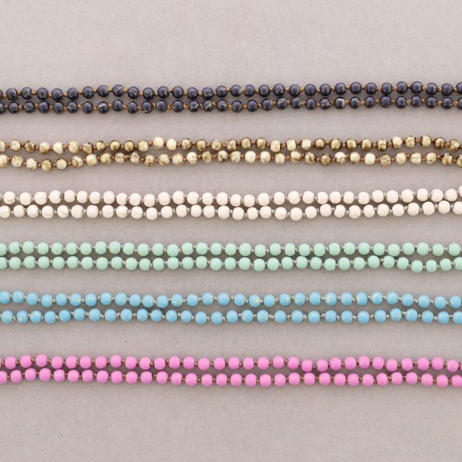 COLLAR LARGO BOLAS NUDO 1.5M*6MM