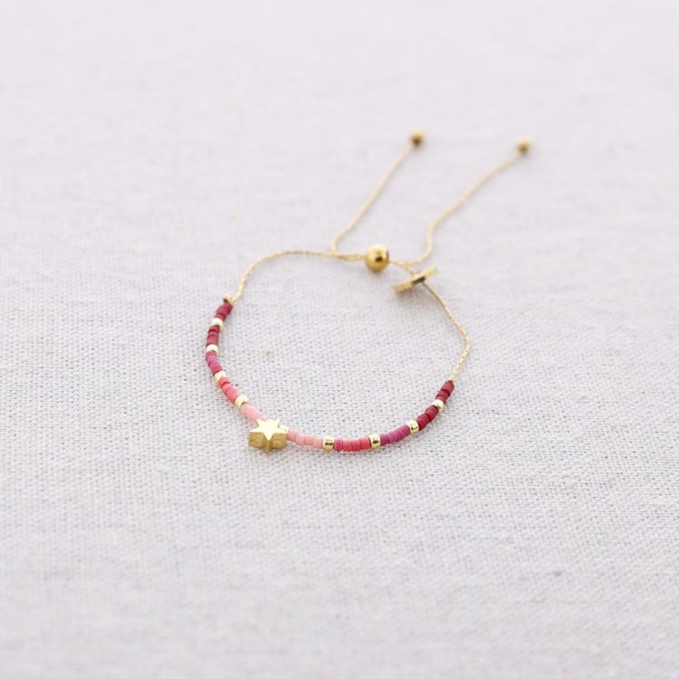 MACRAME STEEL BRACELET WITH MIYUKI STAR BEADS
