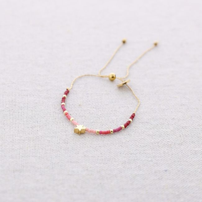 MACRAME STEEL BRACELET WITH MIYUKI STAR BEADS
