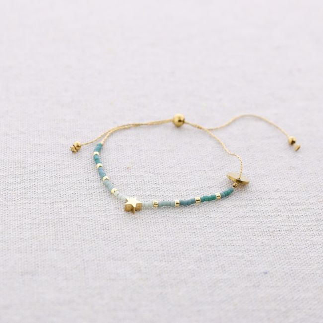 MACRAME STEEL BRACELET WITH MIYUKI STAR BEADS