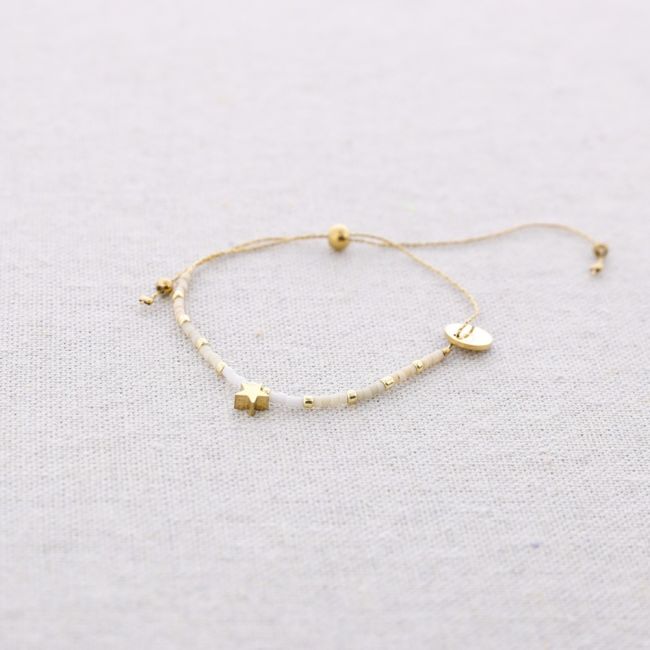 MACRAME STEEL BRACELET WITH MIYUKI STAR BEADS