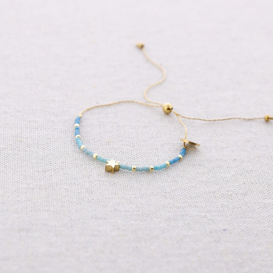 PULSERA ACERO MACRAMÉ CUENTAS MIYUKI ESTRELLITA