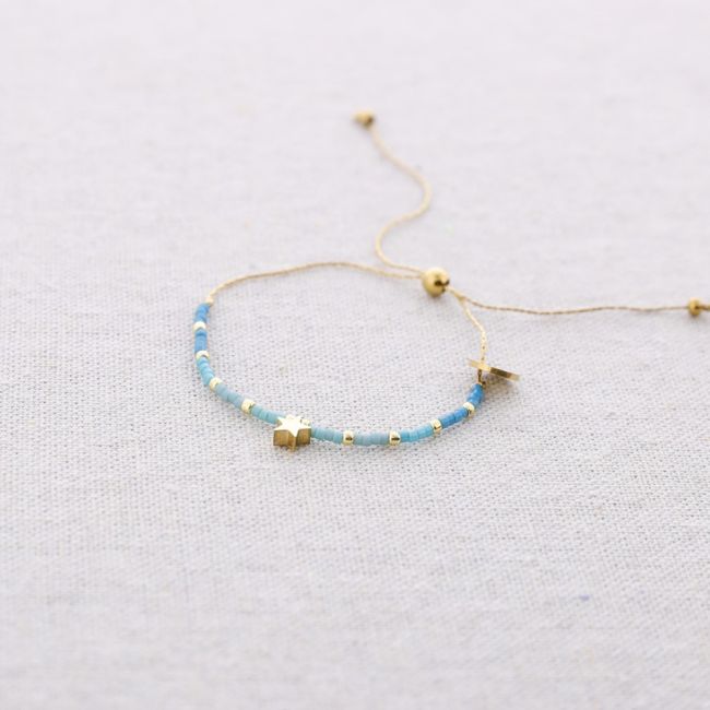 MACRAME STEEL BRACELET WITH MIYUKI STAR BEADS