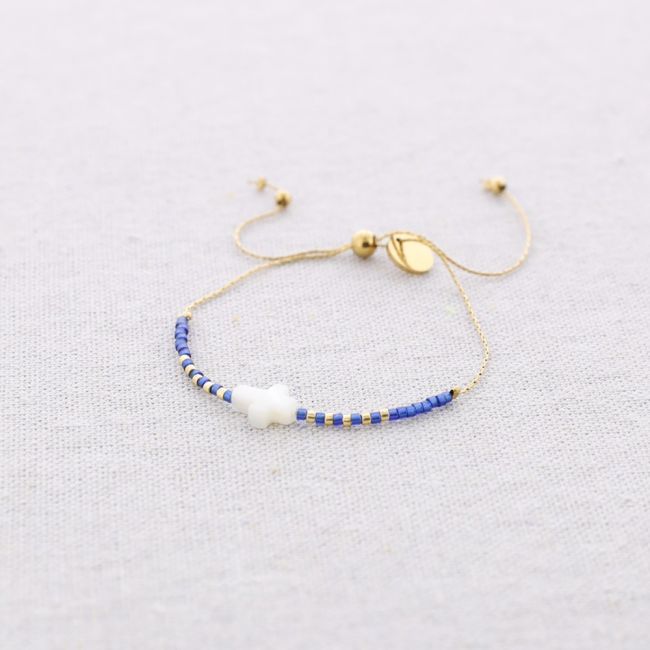 PULSERA ACERO MACRAMÉ CUENTAS MIYUKI CRUZ NÁCAR