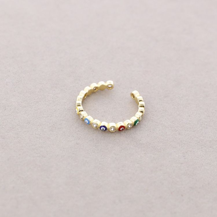 ANILLO BRONCE OJOS TURCOS ESMALTE