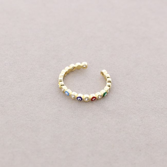 TURKISH EYES ENAMEL BRONZE RING