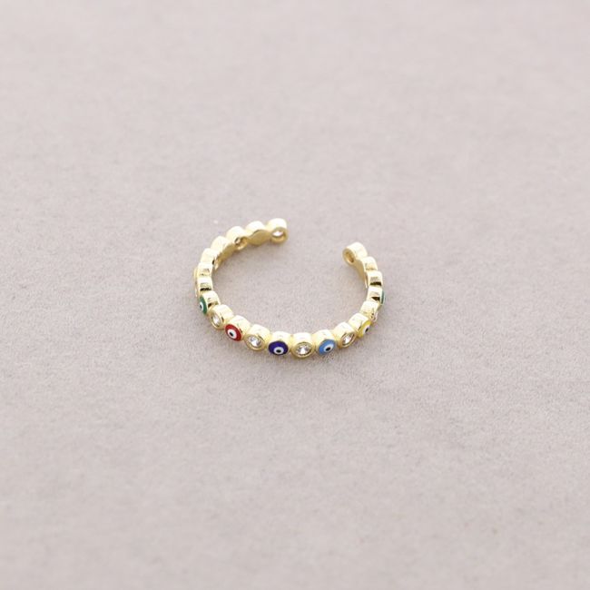 TURKISH EYES ENAMEL BRONZE RING