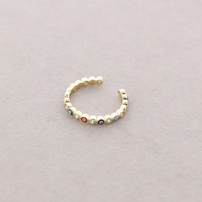 TURKISH EYES ENAMEL BRONZE RING