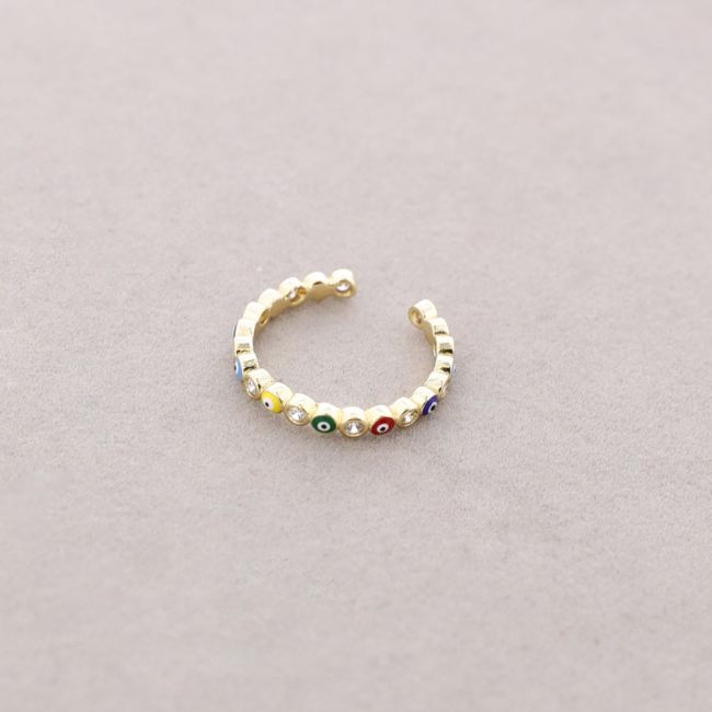 TURKISH EYES ENAMEL BRONZE RING