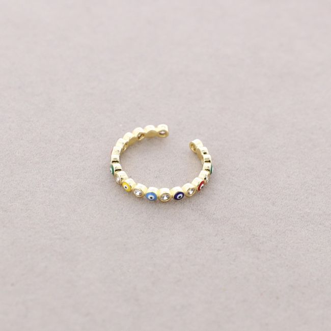 TURKISH EYES ENAMEL BRONZE RING