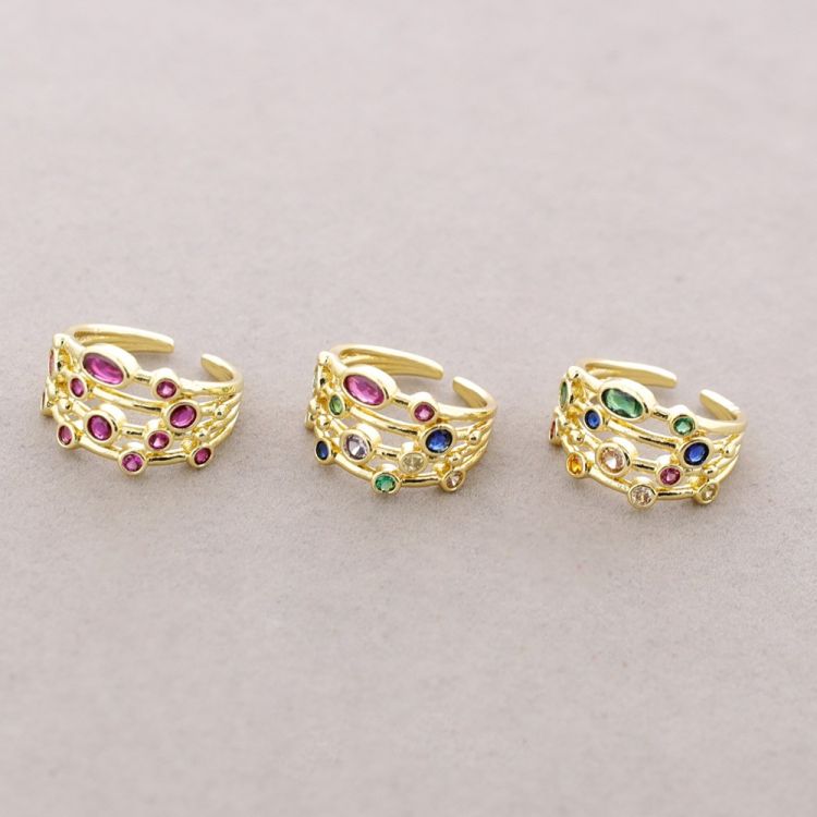 ANILLO BRONCE TIRAS CIRCONITAS 2