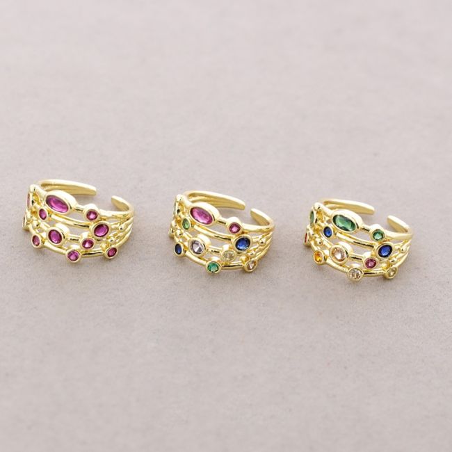 ANILLO BRONCE TIRAS CIRCONITAS