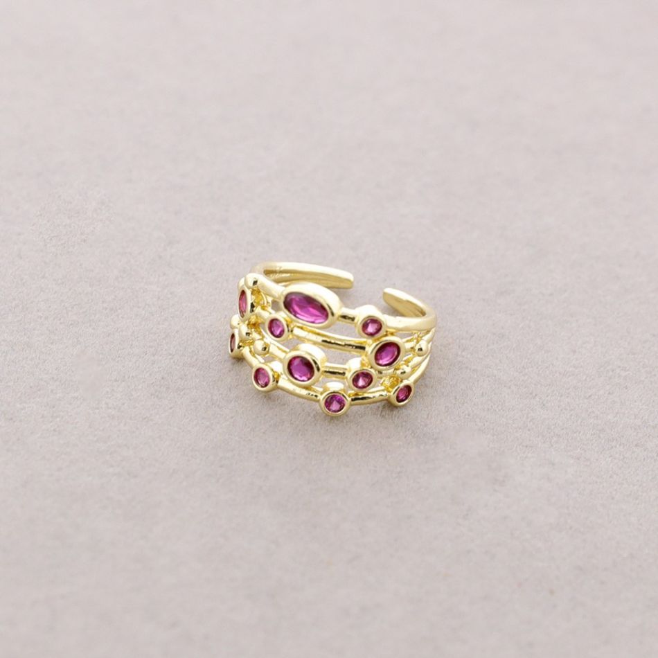 ANILLO BRONCE TIRAS CIRCONITAS
