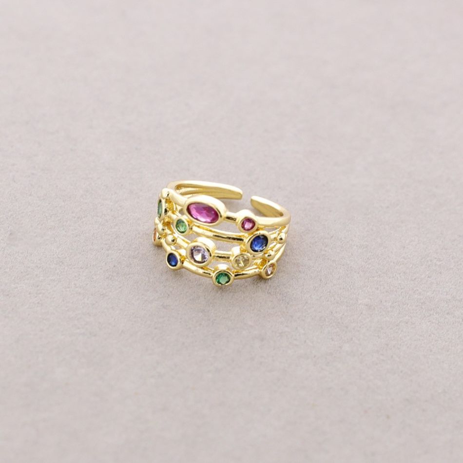 ANILLO BRONCE TIRAS CIRCONITAS