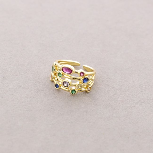 ANILLO BRONCE TIRAS CIRCONITAS