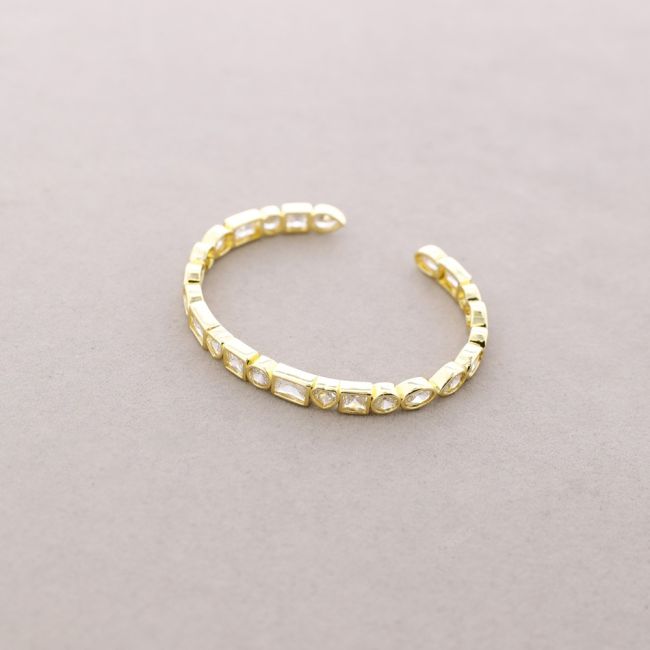 ADJUSTABLE BRONZE BRACELET WITH ZIRCONIA