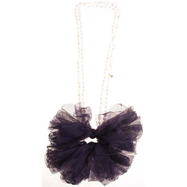 LONG SHORT NECKLACE/CHOKER BELT FLOWER CULTIVATED PEARLS XL