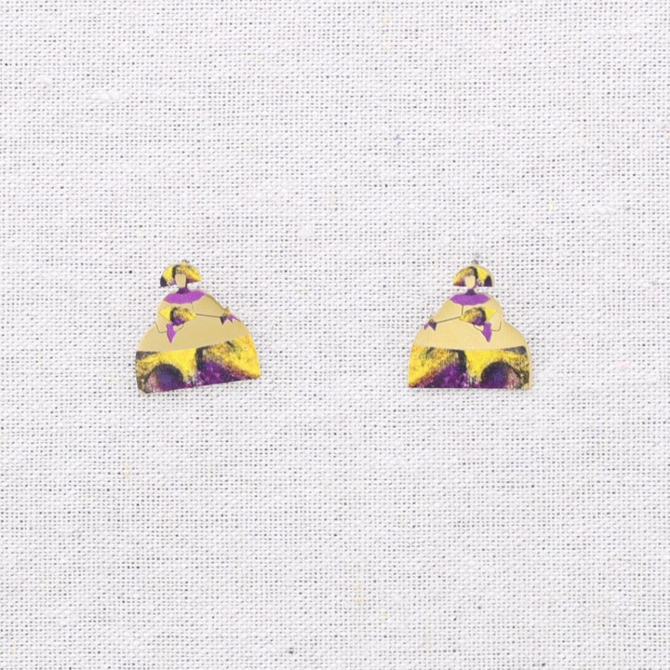 STEEL EARRINGS MENINA DRAWING