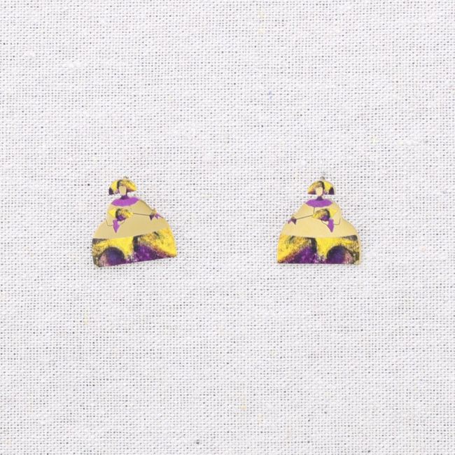 STEEL EARRINGS MENINA DRAWING