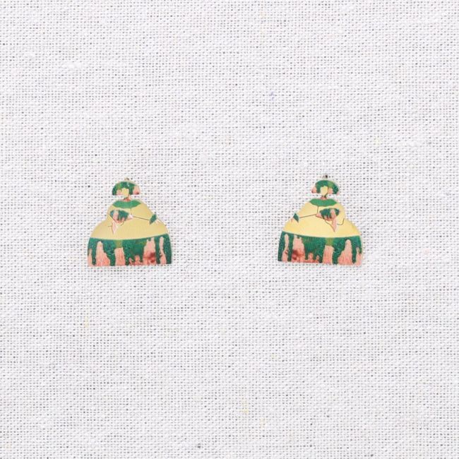 PENDIENTES ACERO MENINA DIBUJO