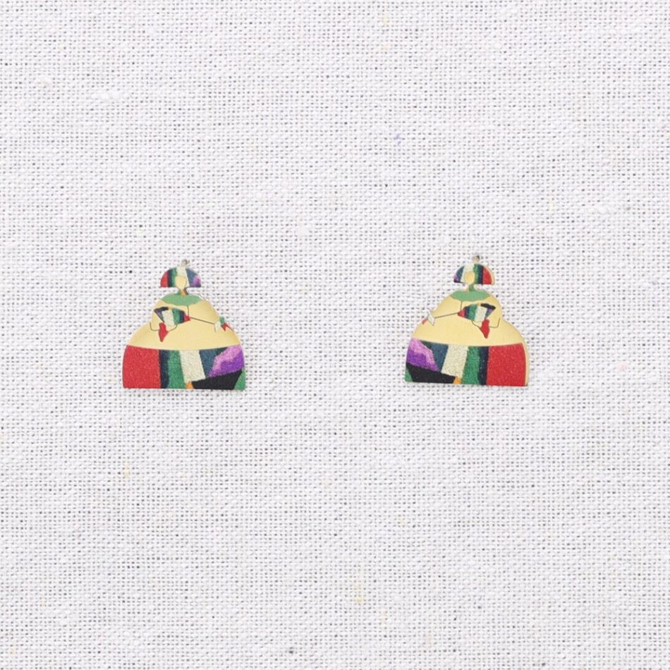 PENDIENTES ACERO MENINA DIBUJO
