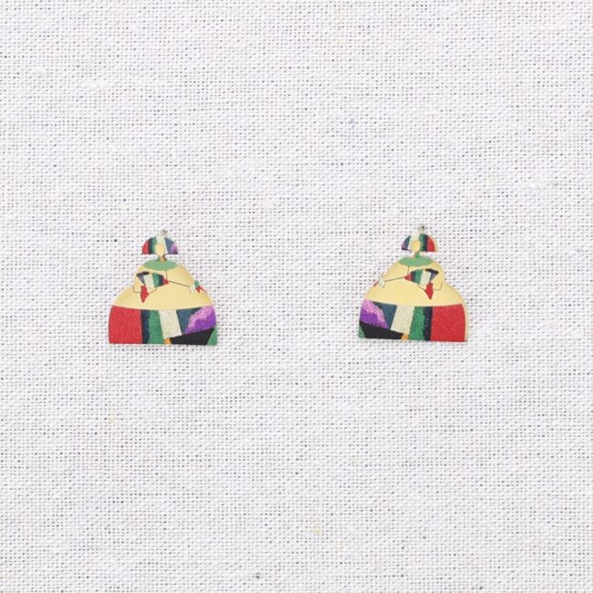 PENDIENTES ACERO MENINA DIBUJO