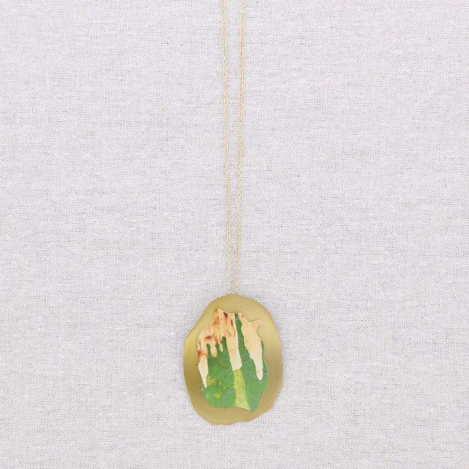 LONG STEEL NECKLACE STEEL MEDAL PENDANT DRAWING