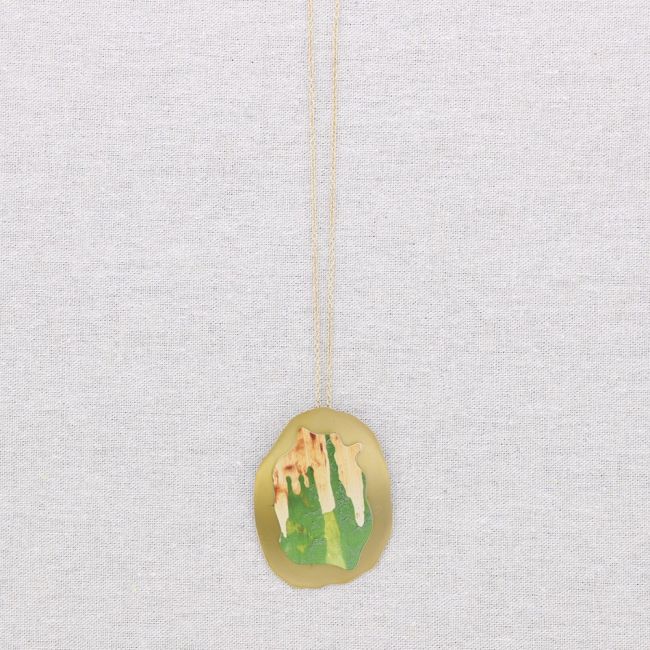 LONG STEEL NECKLACE STEEL MEDAL PENDANT DRAWING