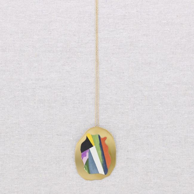 LONG STEEL NECKLACE STEEL MEDAL PENDANT DRAWING