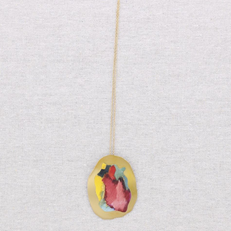 COLLAR LARGO ACERO COLGANTE MEDALLA ACERO DIBUJO