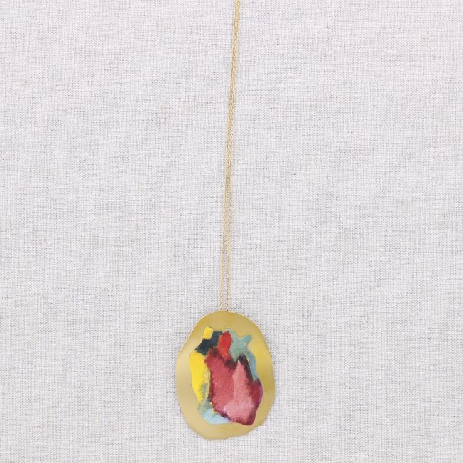 COLLAR LARGO ACERO COLGANTE MEDALLA ACERO DIBUJO