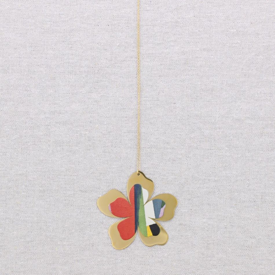 COLLAR LARGO ACERO COLGANTE FLOR DIBUJO