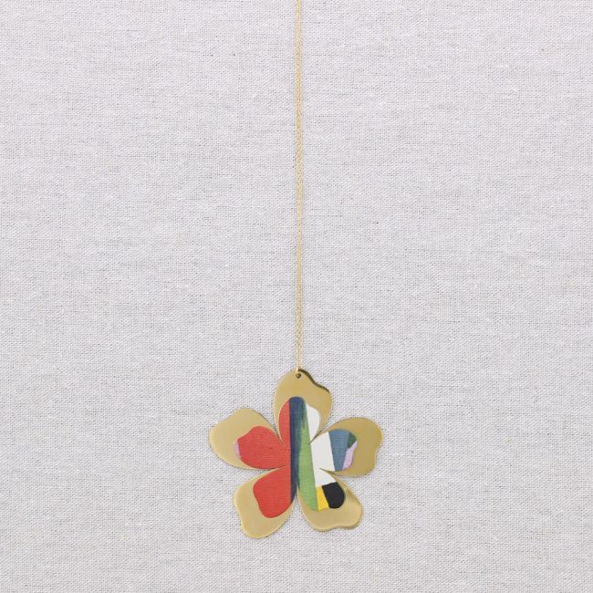 COLLAR LARGO ACERO COLGANTE FLOR DIBUJO