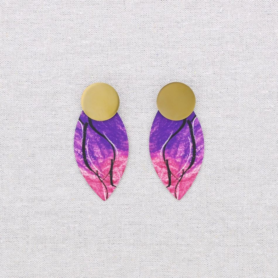 PENDIENTES ACERO COLGANTE OVALADO DIBUJO