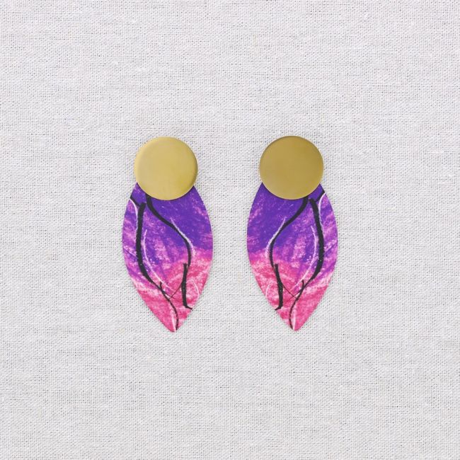 PENDIENTES ACERO COLGANTE OVALADO DIBUJO