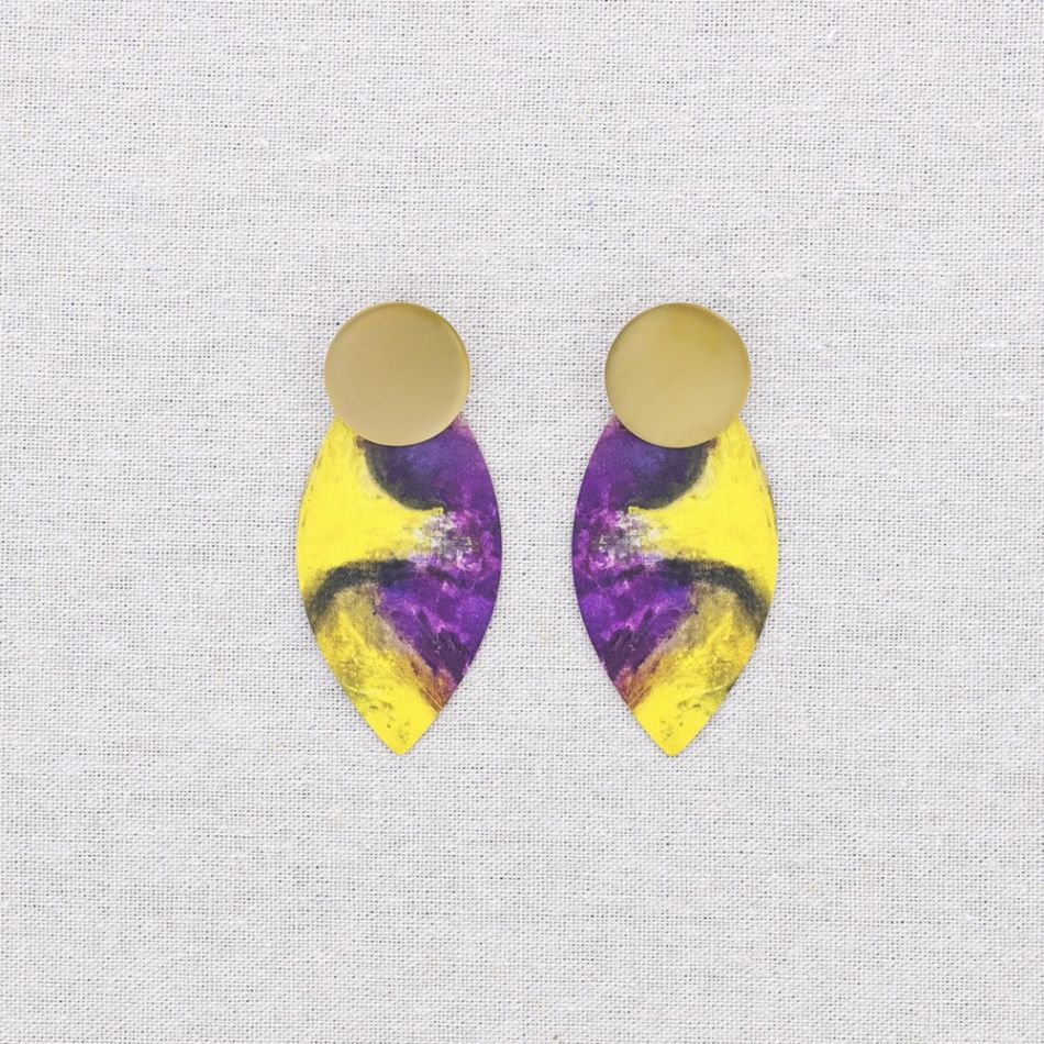 PENDIENTES ACERO COLGANTE OVALADO DIBUJO