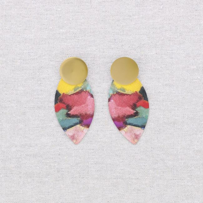 PENDIENTES ACERO COLGANTE OVALADO DIBUJO