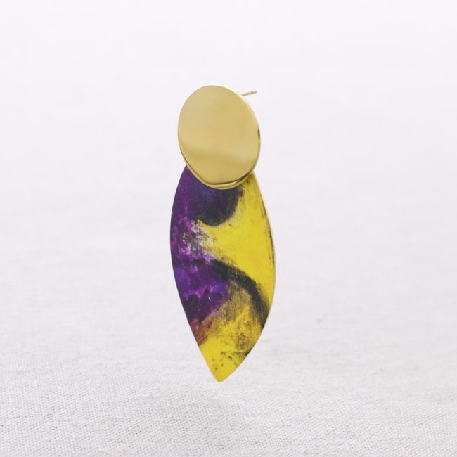 PENDIENTES ACERO COLGANTE OVALADO DIBUJO