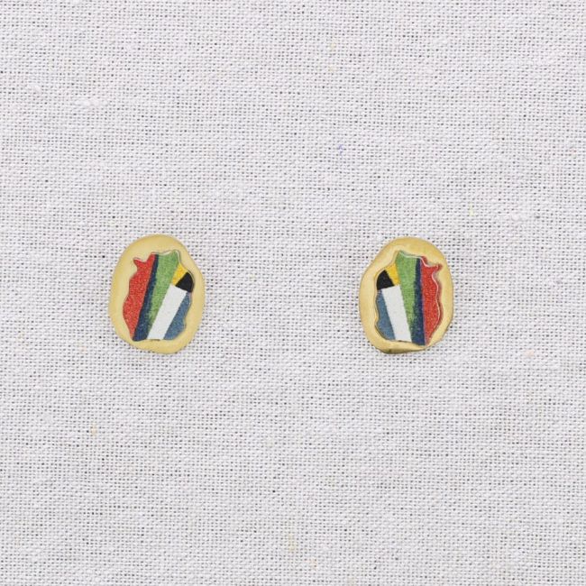 PENDIENTES ACERO FORMA GEOMÉTRICA DIBUJO