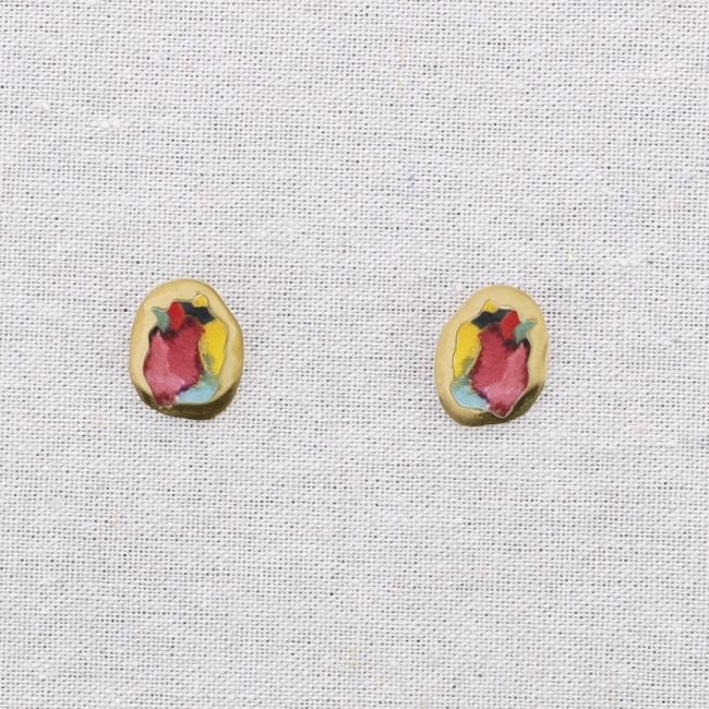 STEEL EARRINGS GEOMETRIC SHAPE DRAWING