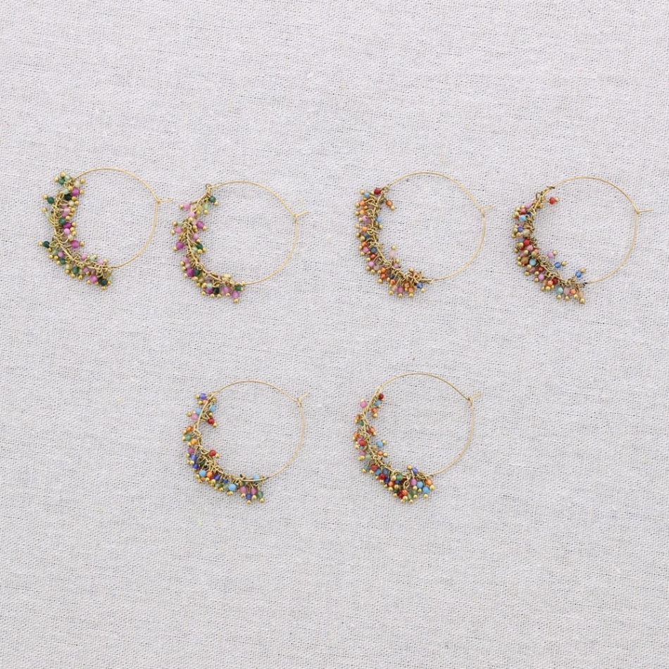 PENDIENTES ACERO ARO PIEDRAS