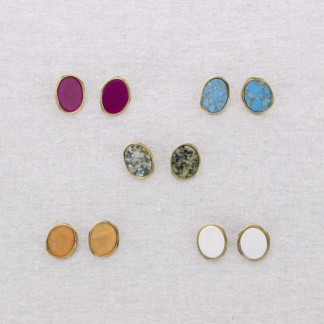 PENDIENTES ACERO PIEDRA