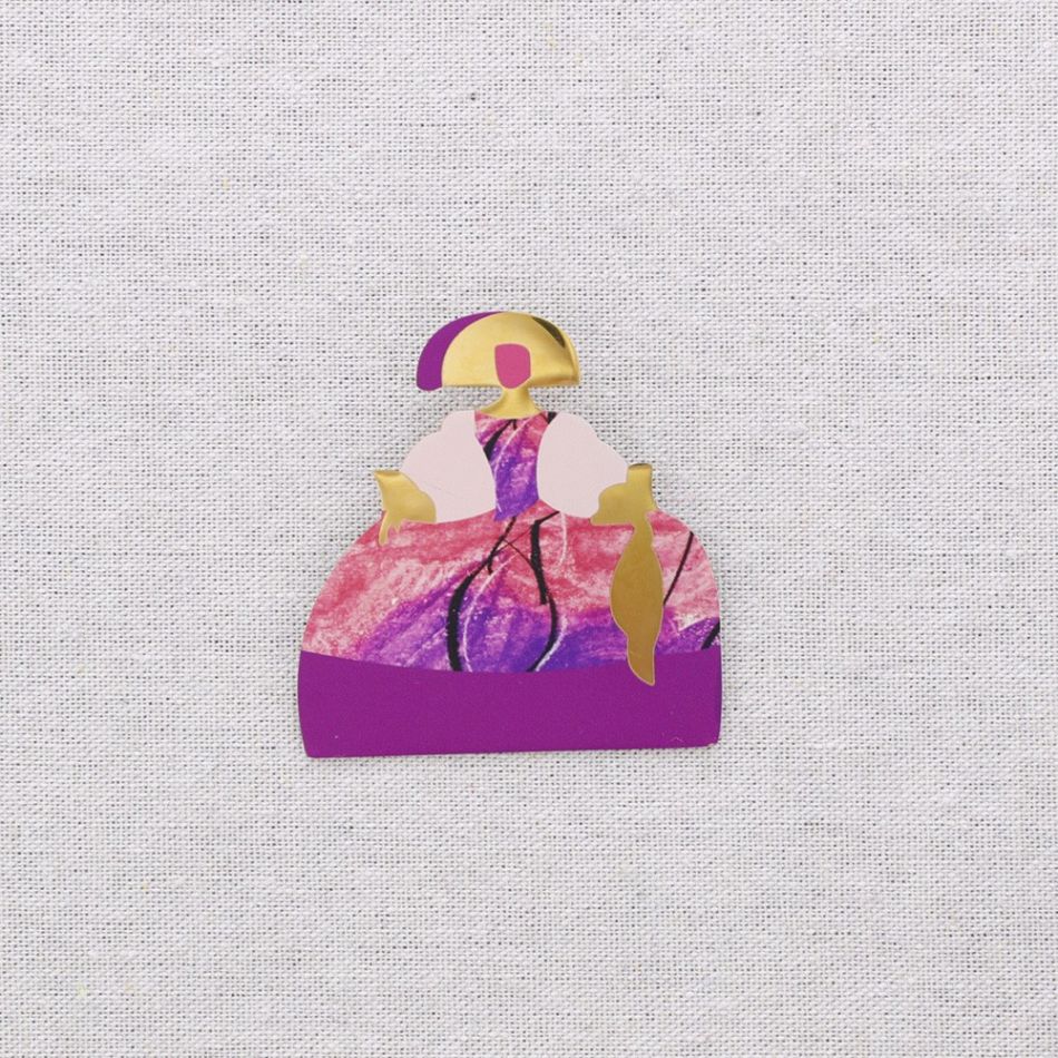 MENINA STEEL BROOCH DRAWING