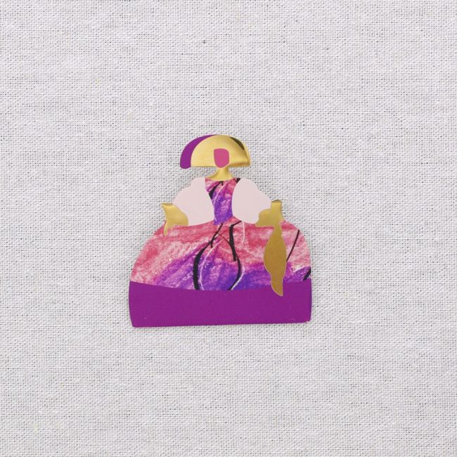 BROCHE ACERO MENINA DIBUJO