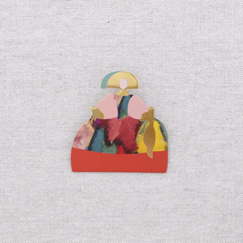 MENINA STEEL BROOCH DRAWING