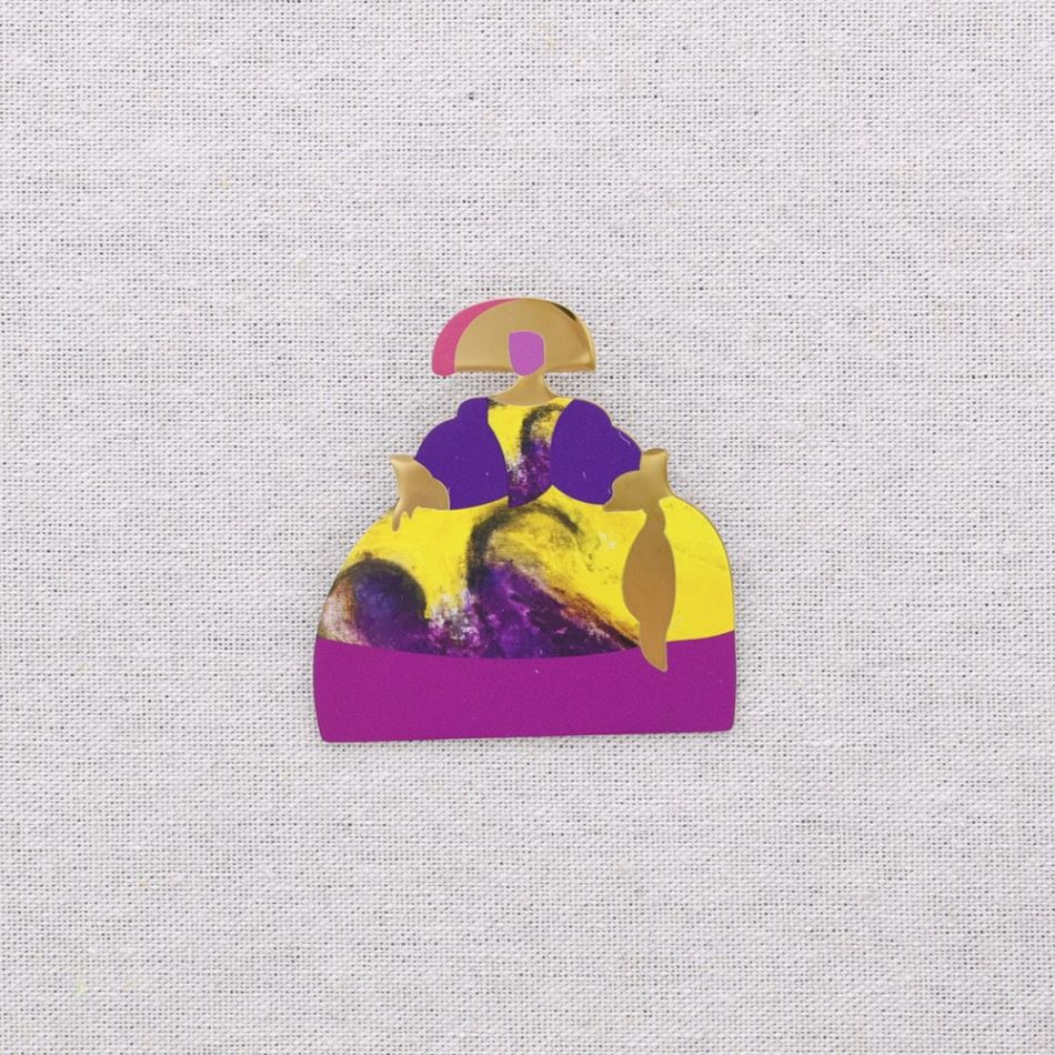 MENINA STEEL BROOCH DRAWING
