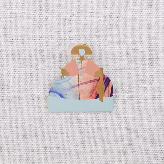 MENINA STEEL BROOCH DRAWING